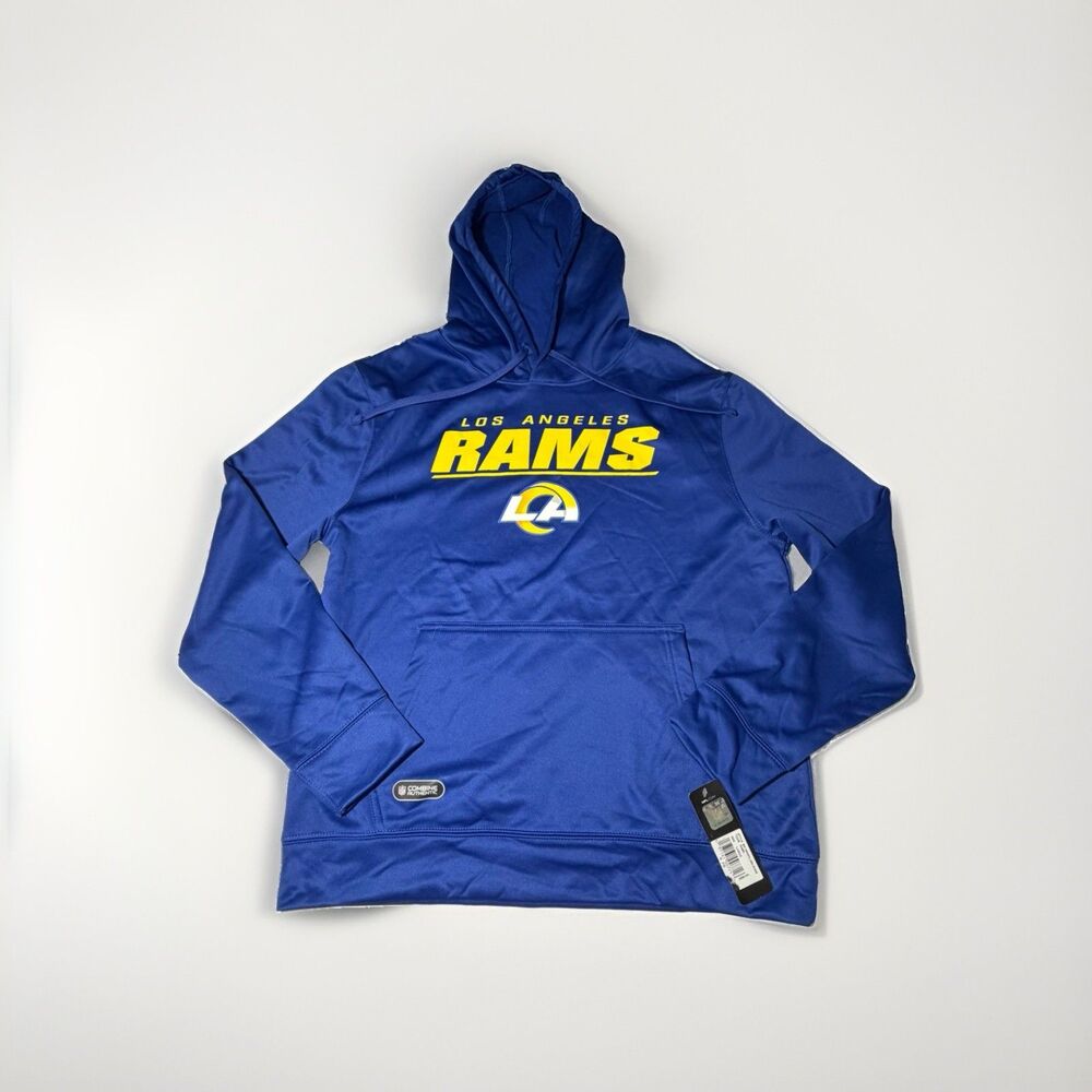 NWT Los Angeles Rams NFL Combine Authentic Hoodie Men’s Large Blue Pullover